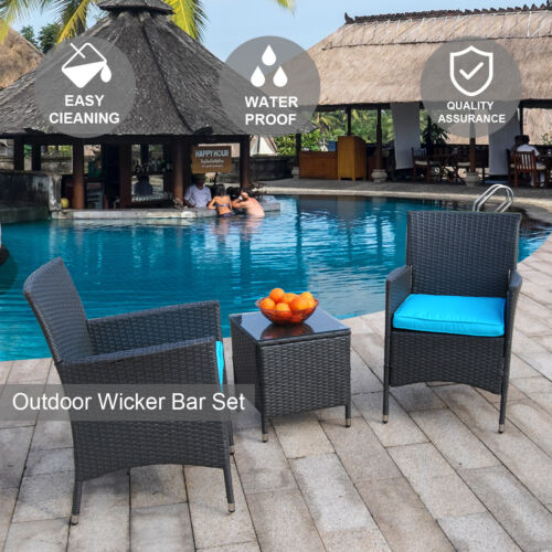 Outdoor Furniture Wicker Chairs and Glass Table