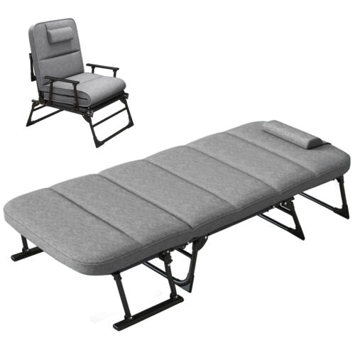 New Updated Folding Camping Cot Chair
