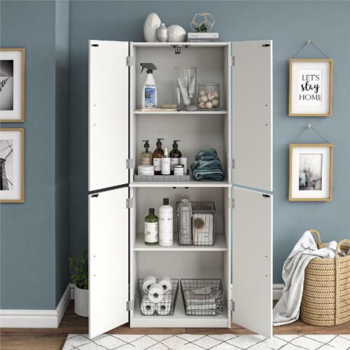White Tall Storage Cabinet Cupboard