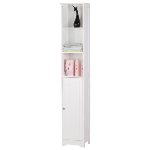 Narrow Bathroom Cabinet Cupboard Storage Shelf