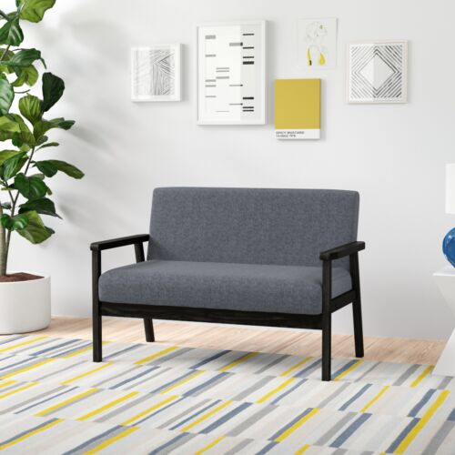 Modern Design Square Arm Loveseat Sofa