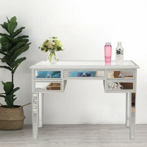 5 Drawer Mirrored Glass Modern Table