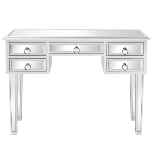 5 Drawer Mirrored Glass Modern Table