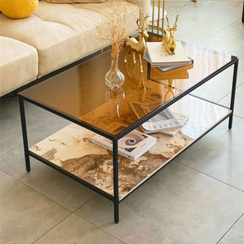 2Tier Mirrored Glass Coffee Table