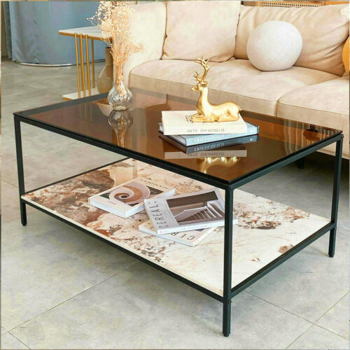 2Tier Mirrored Glass Coffee Table