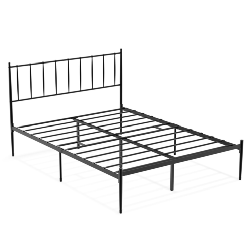 Metal Platform Bed Frame with Headboard Foundation