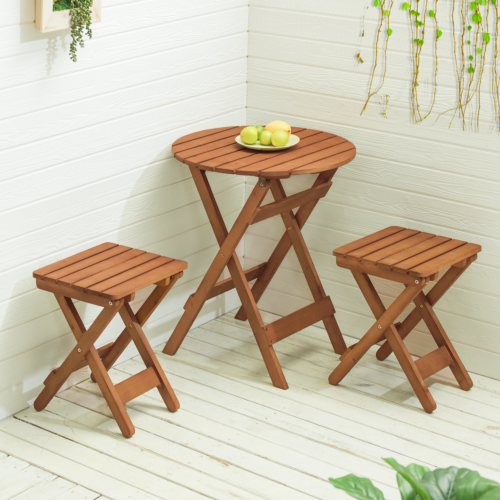 Portable Dining Set Wooden Garden Furniture