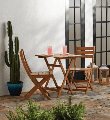 Outdoor Patio Wooden Folding Table Chair Furniture