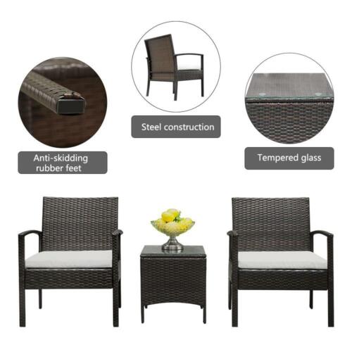 3 pcs Outdoor Table Chair Furniture Set