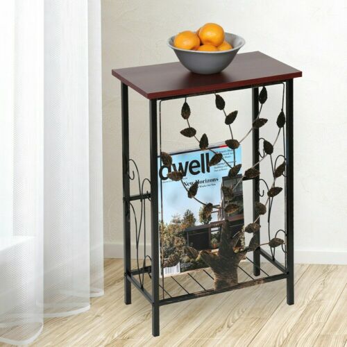 Metal Tree Design-Wood Top Table