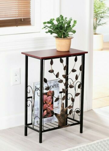 Metal Tree Design-Wood Top Table