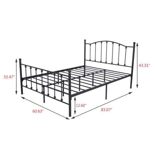 Metal Bed Frame with Headboard