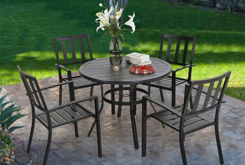 Metal Stackable Outdoor Table Chair Set