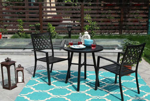 Metal Stackable Outdoor Table Chair Set