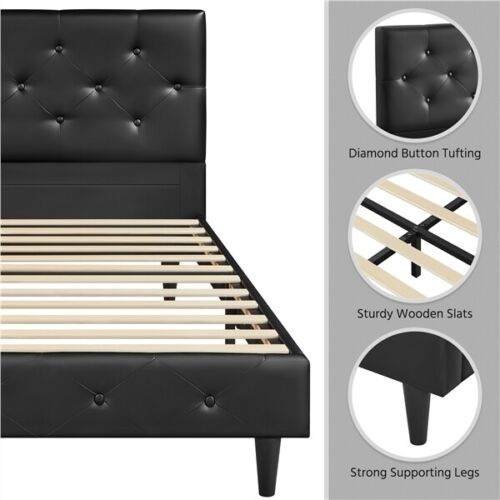 Faux Leather Upholstered Bed Frame