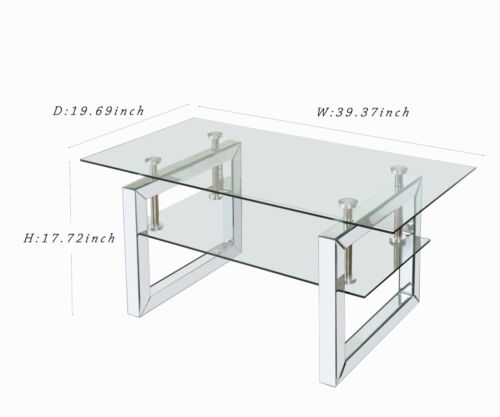 Mirrored Glass Table with 2 Tier Boards